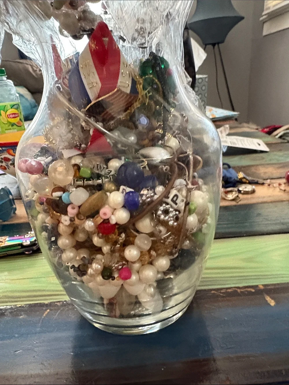 Asorted clear glass
